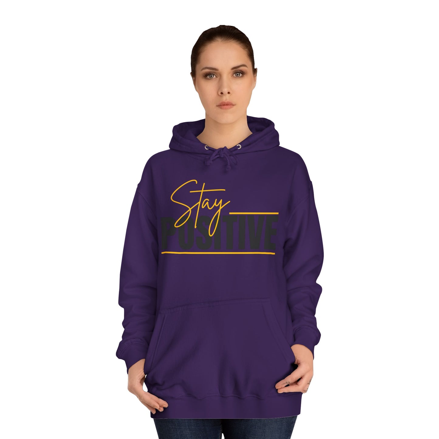 Positive Vibes Unisex College Hoodie, Cozy Sweatshirt Printify