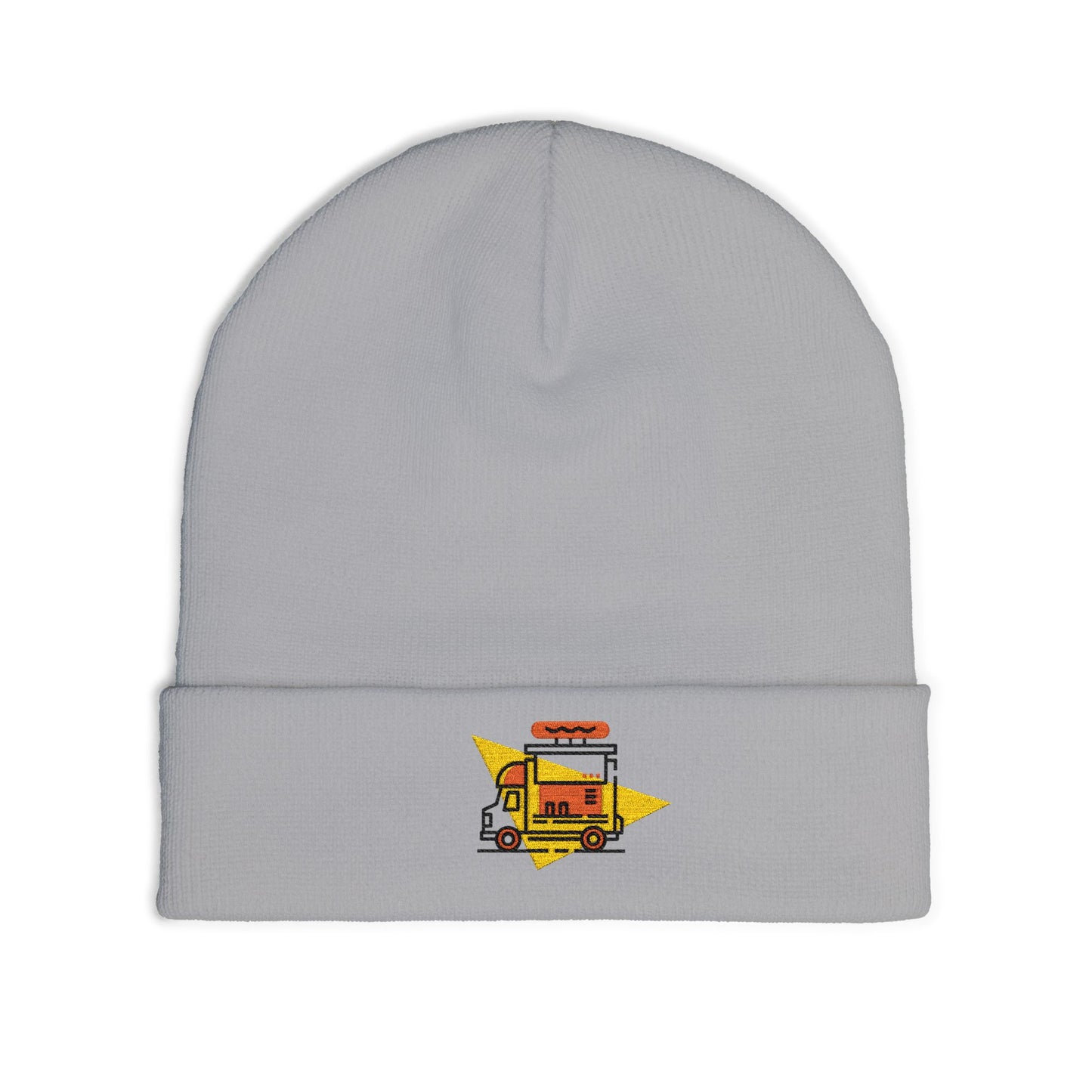 Embroidered Food Truck Beanie - Cozy Knit , Winter Accessory, Casual Outing