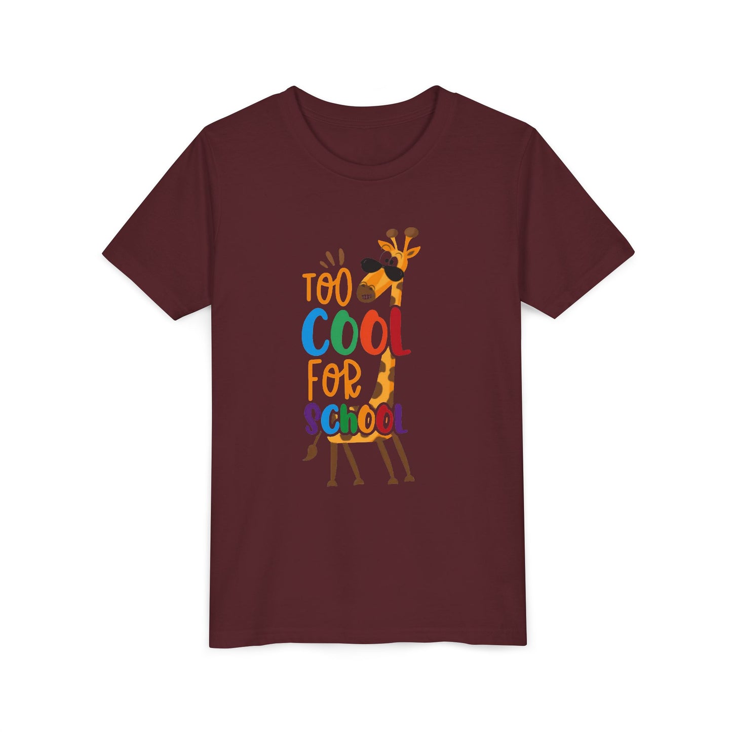 Youth Short Sleeve Tee, 'Too Cool for School' Kids T-shirt, Perfect for Back to School, Casual Wear