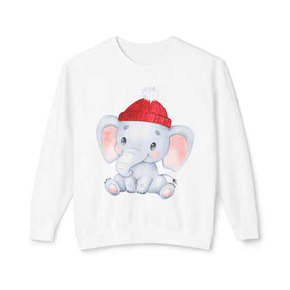 Adorable Elephant Crewneck Sweatshirt, Cute Unisex Sweatshirt, Cozy Lightweight Top