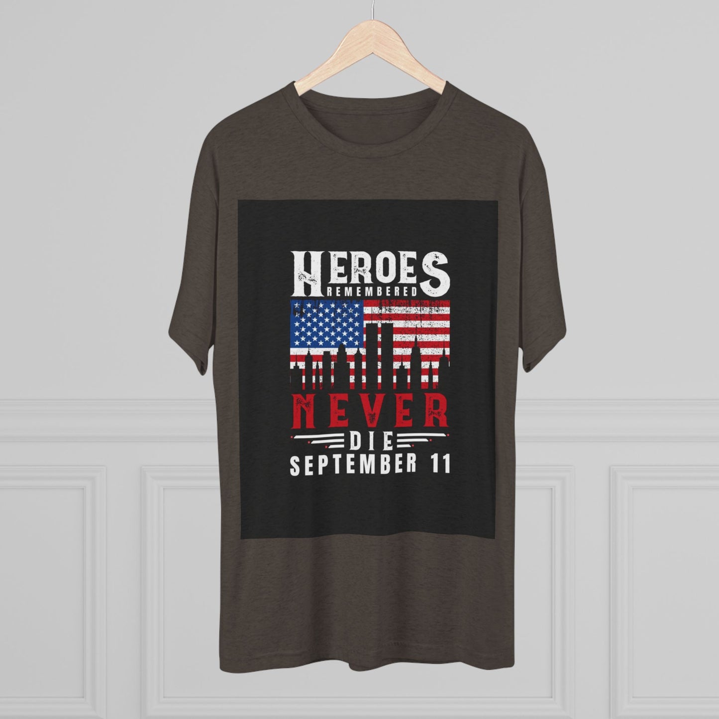 Heroes Remembered 9/11 Unisex Crew Tee, Patriot Tee, Memorial Shirt