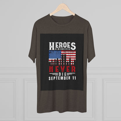 Heroes Remembered 9/11 Unisex Crew Tee, Patriot Tee, Memorial Shirt