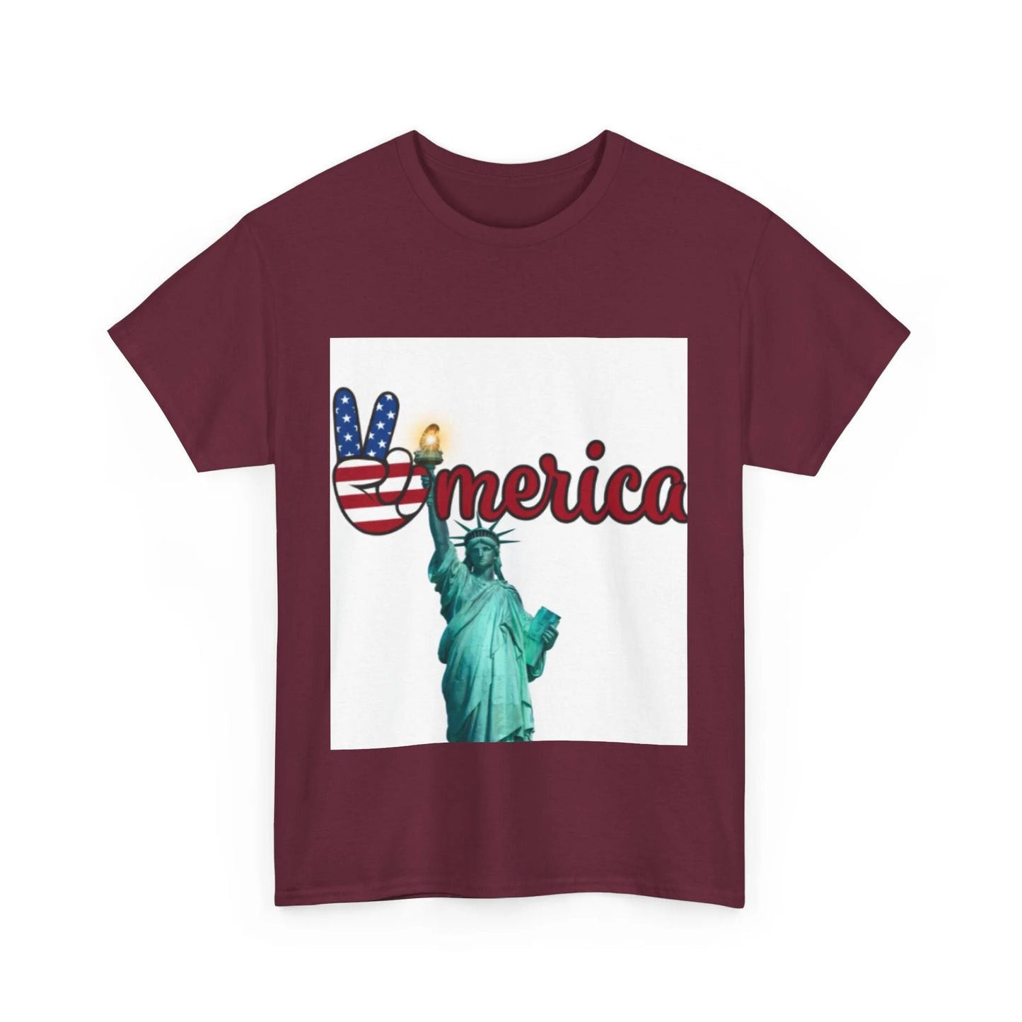 Patriotic Peace Tee, Unisex Cotton T-Shirt, Casual Wear, Gift for Americans Printify Patriotic Peace Tee, Unisex Cotton T-Shirt, Casual Wear, Gift for Americans Printify
