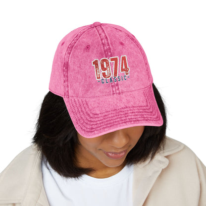 Vintage Embroidered Cap, Retro 1974 Baseball Hat, Unisex Adjustable Hat, Perfect for Casual Wear