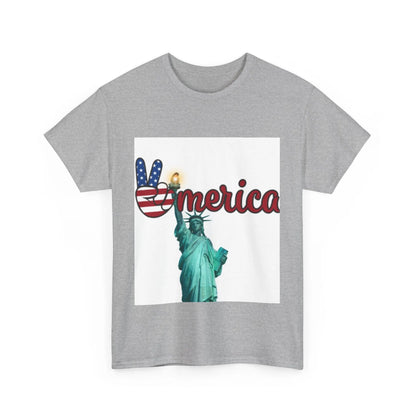 Patriotic Peace Tee, Unisex Cotton T-Shirt, Casual Wear, Gift for Americans Printify Patriotic Peace Tee, Unisex Cotton T-Shirt, Casual Wear, Gift for Americans Printify