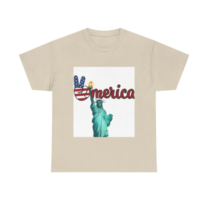 Patriotic Peace Tee, Unisex Cotton T-Shirt, Casual Wear, Gift for Americans Printify Patriotic Peace Tee, Unisex Cotton T-Shirt, Casual Wear, Gift for Americans Printify