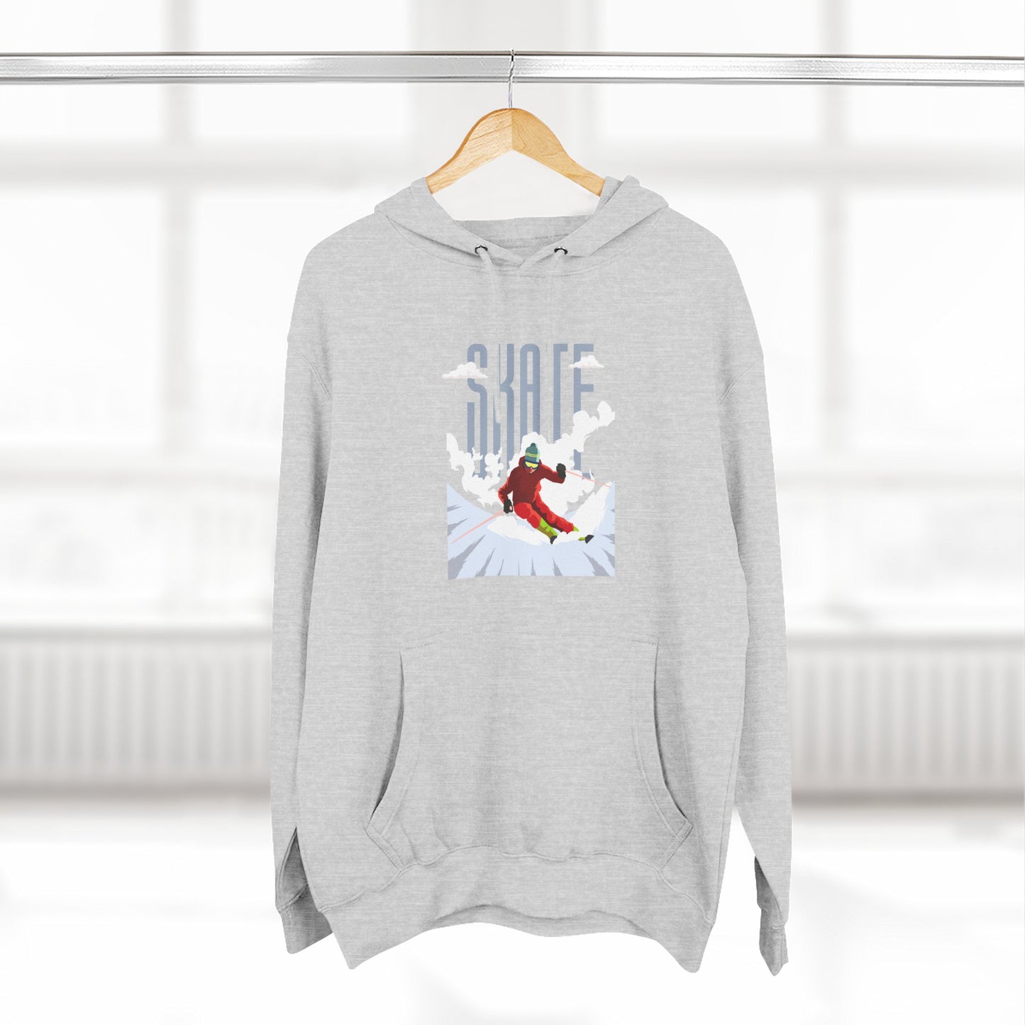Skiing Fleece Hoodie, Cozy Winter Apparel, Outdoor Sports Gear, Snowboarding Holiday Wear