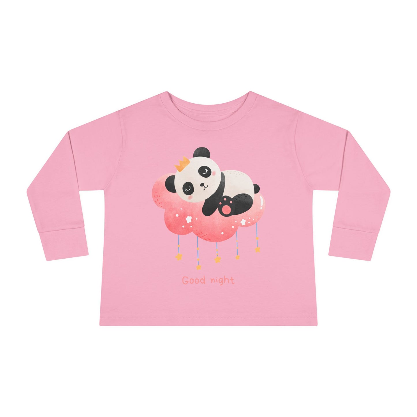 Cute Panda Toddler Long Sleeve Tee, Toddler Apparel, Goodnight Tee