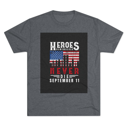 Heroes Remembered 9/11 Unisex Crew Tee, Patriot Tee, Memorial Shirt