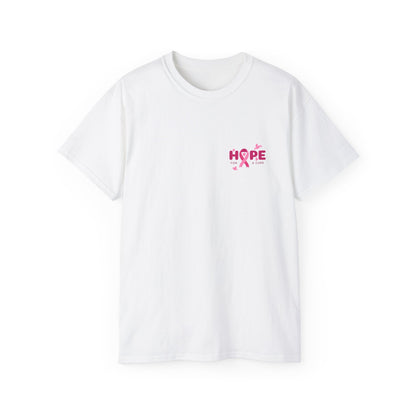 Hope for a Cure Tee, Breast Cancer Awareness Shirt, Cotton T-Shirt