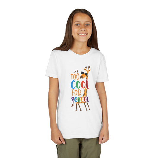 Youth Short Sleeve Tee, 'Too Cool for School' Kids T-shirt, Perfect for Back to School, Casual Wear Printify