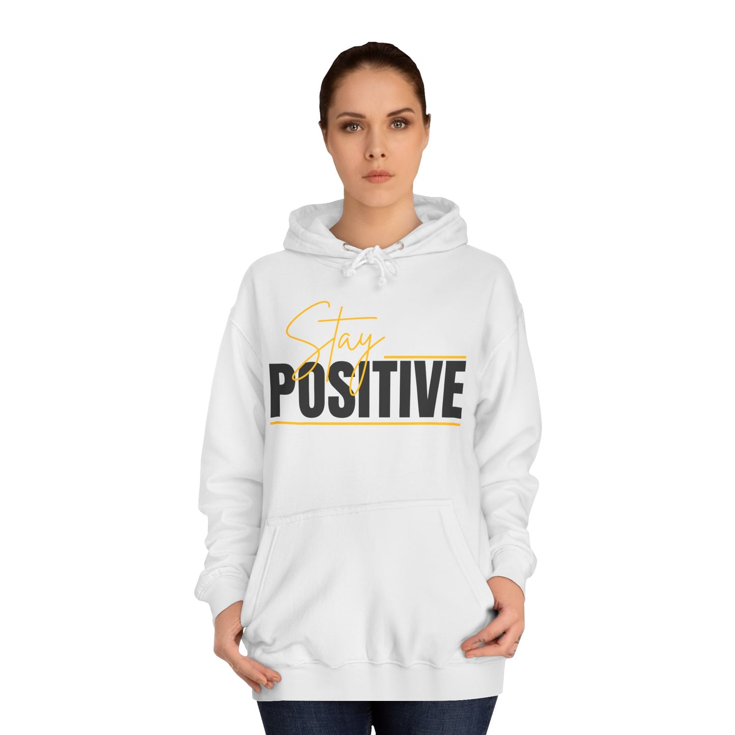 Positive Vibes Unisex College Hoodie, Cozy Sweatshirt