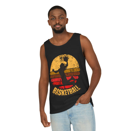Retro Basketball Unisex Tank Top -  Summer Days, Gifts for Athletes, and Active Wear