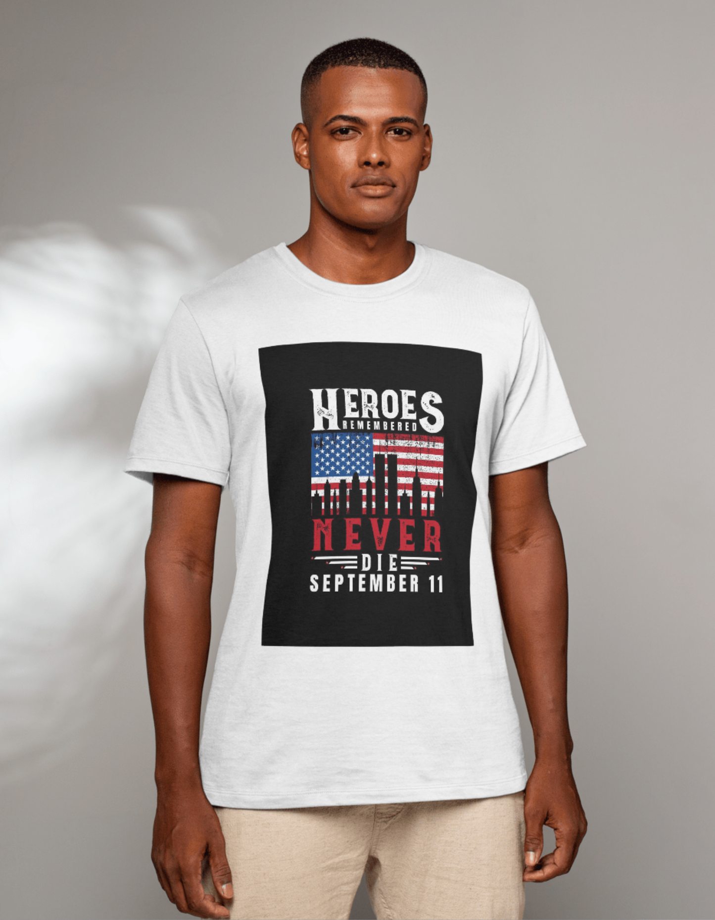 Heroes Remembered 9/11 Unisex Crew Tee, Patriot Tee, Memorial Shirt